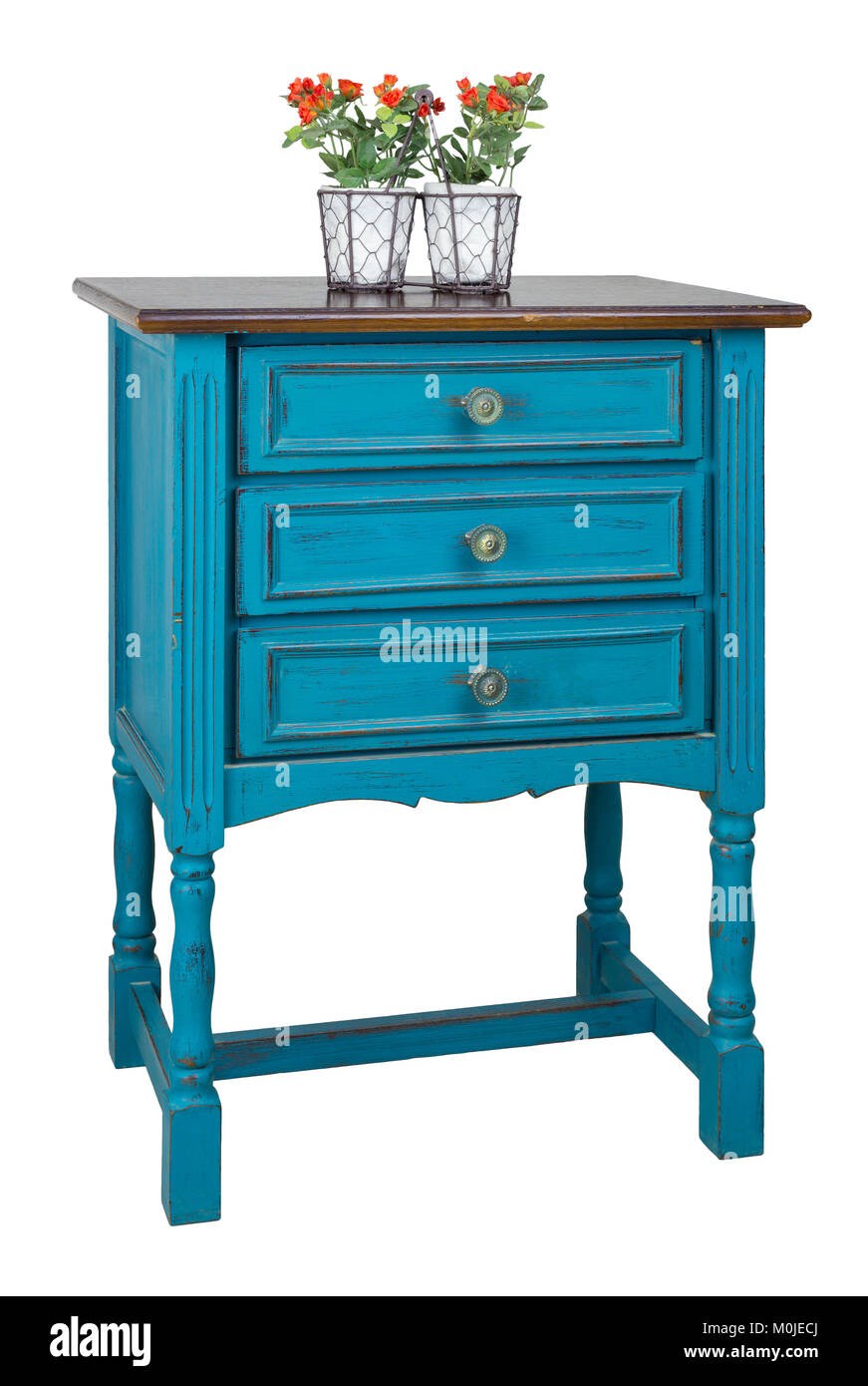 Комод с дверцей и тремя ящиками бирюза