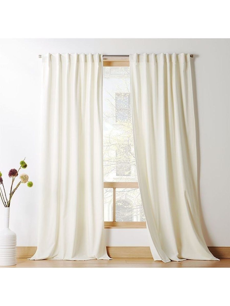 Шторы слоновая кость бархат