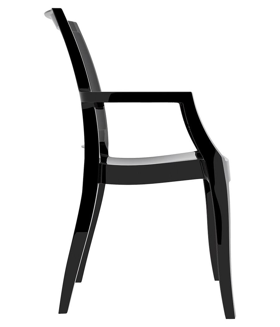 Пластиковое кресло черного цвета