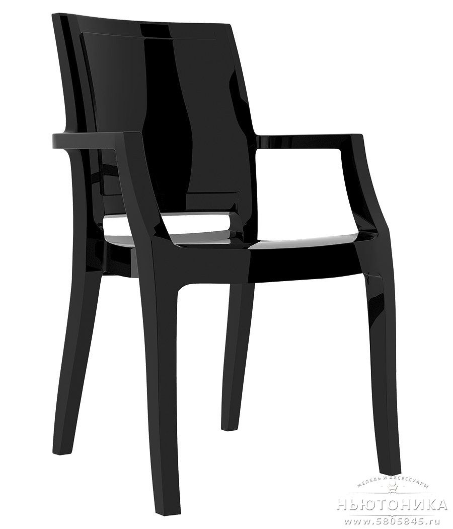 Черное пластиковое кресло