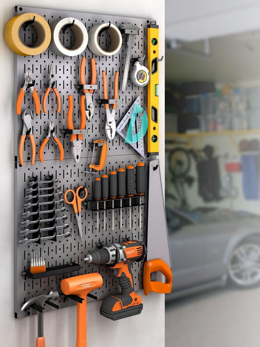 Система хранения инструментов на перфопанелях unico Metall набор 1