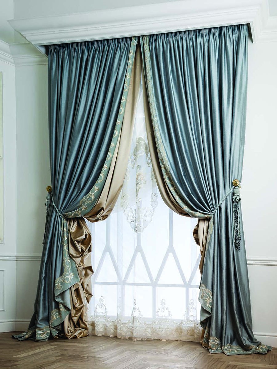 Драпировка разных по стилю портьер (69 фото)