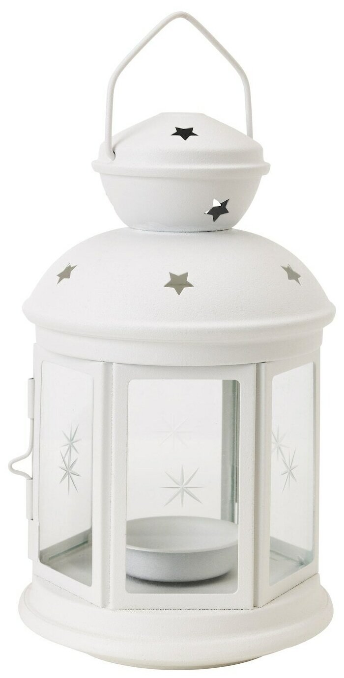 Фонарь для свечи ikea rotera белый 21 см