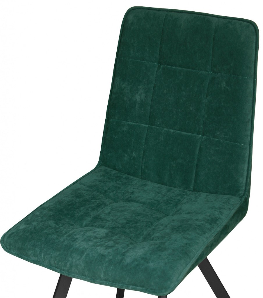 Стул Felix Green черный металл/бархат Lux зелёный