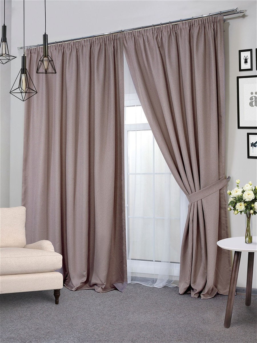 Комплект штор Moon Star Textile Сафийя 270х200см, черно-серый