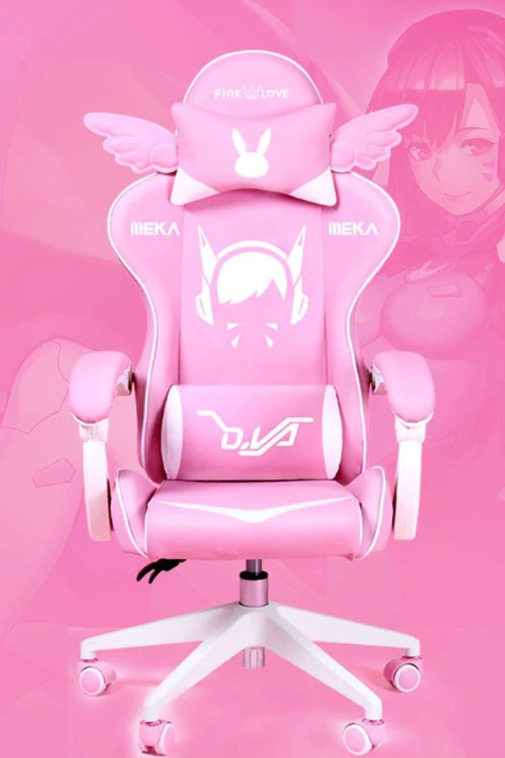 Розовое кресло игровое meka