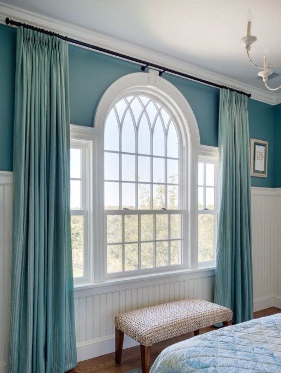 Шторы на высокое арочное окно