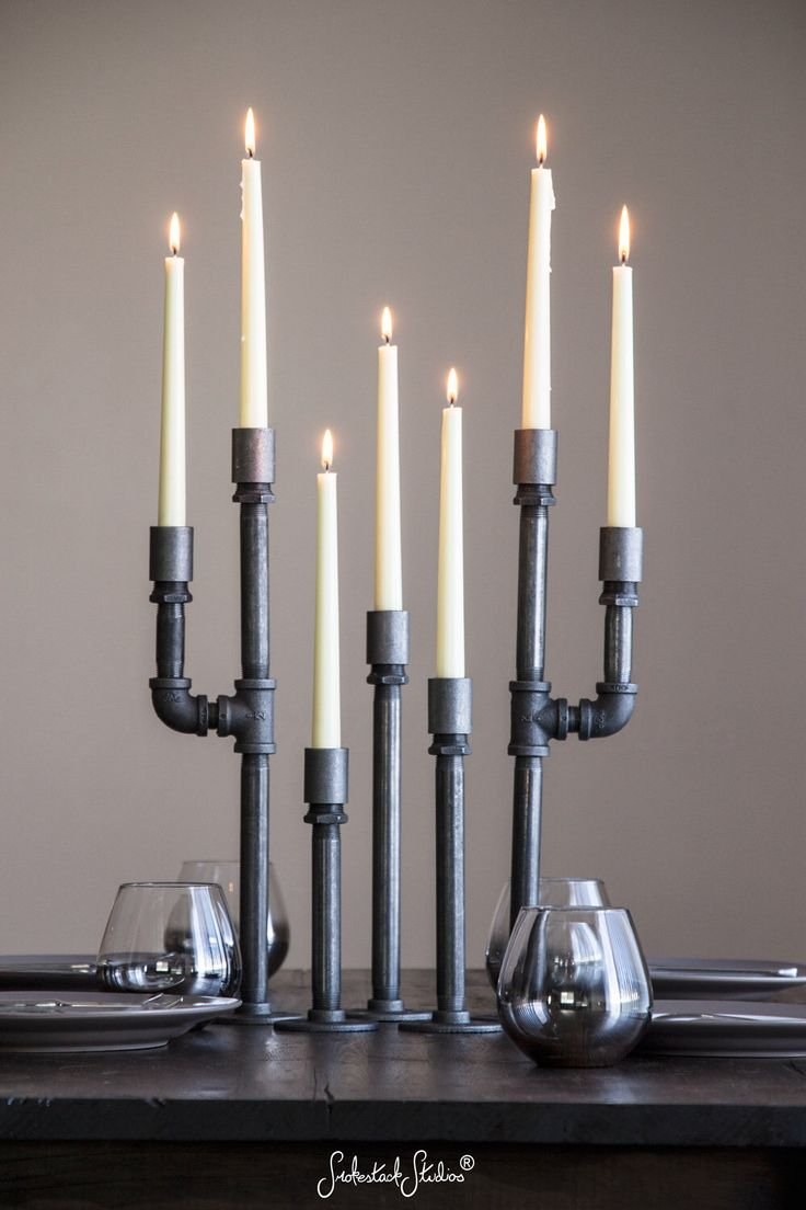 Подсвечник из пластиковых труб