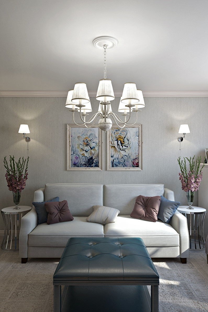 Две люстры в гостиной