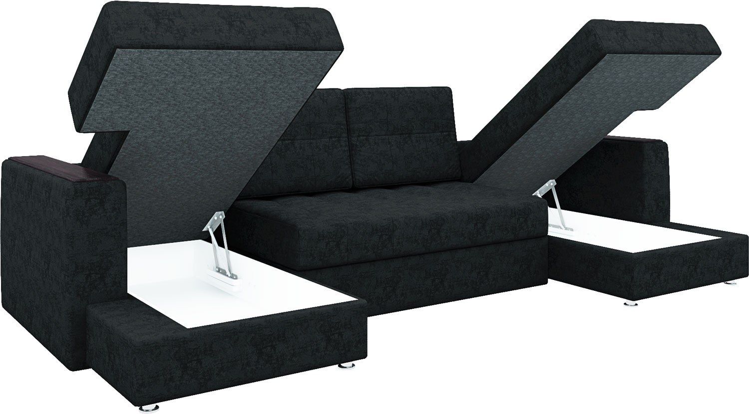 угловой диван с двумя ящиками