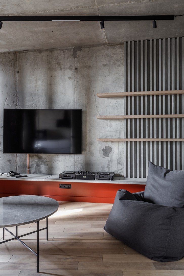 Бетон и бетонная стена в интерьере квартиры (76 фото)