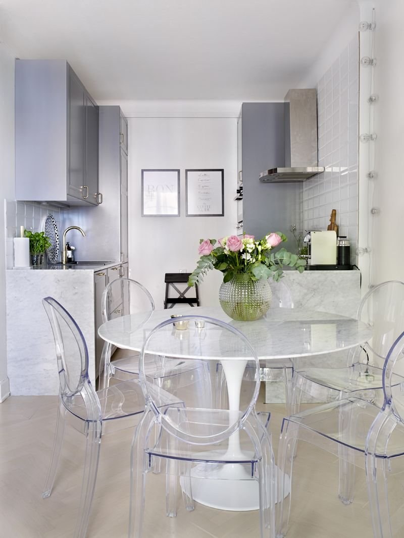 Прозрачные стулья для кухни икеа