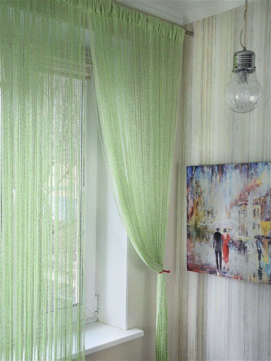 Шторы кисея в интерьере кухни