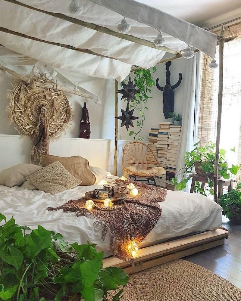 Интерьер спальни в стиле бохо Шик