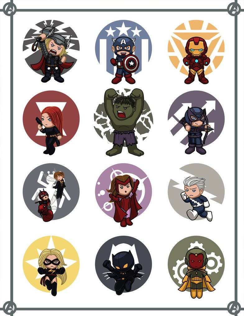 Наклейки с героями