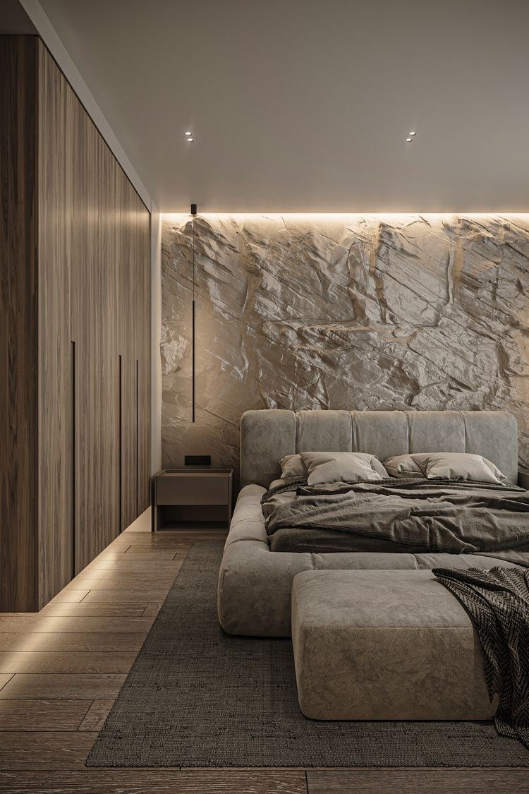 Имитация скалы в интерьере