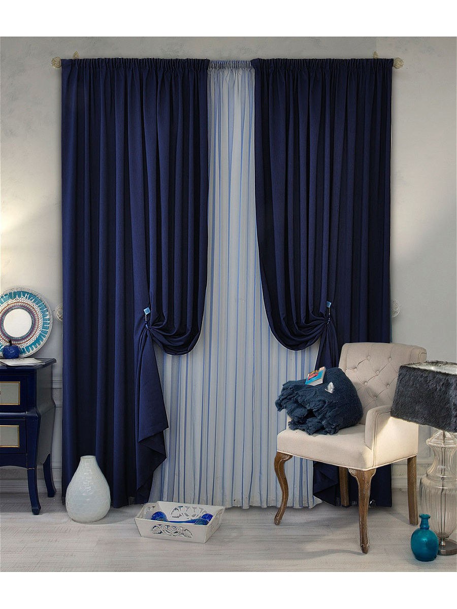 Шторы Blackout синие
