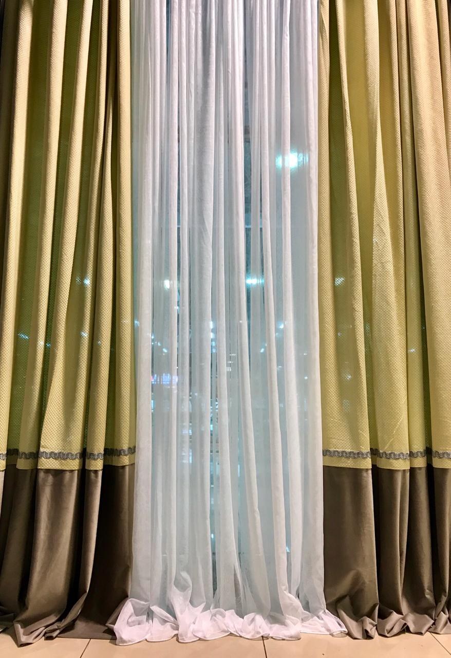 Шторы из разных тканей