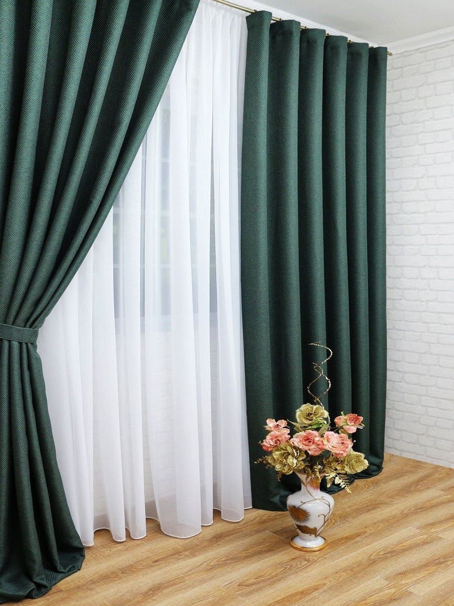 Wildberries портьера изумрудный