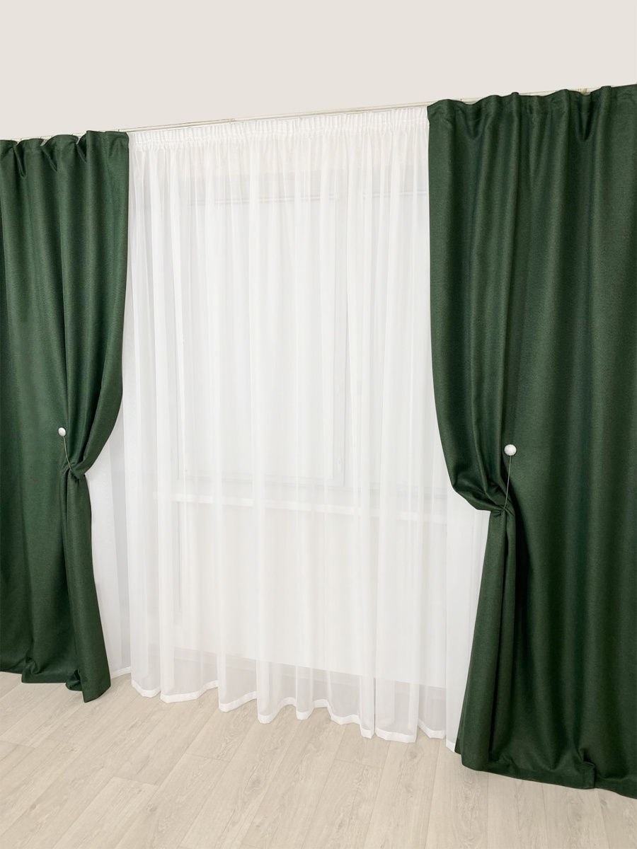 Шторы блэкаут зеленые