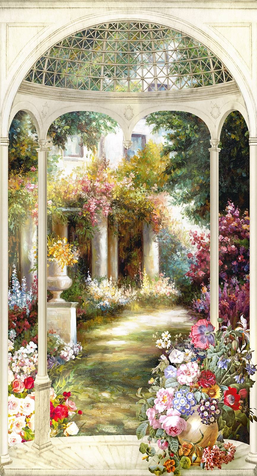 Фреска Райский сад с колоннами