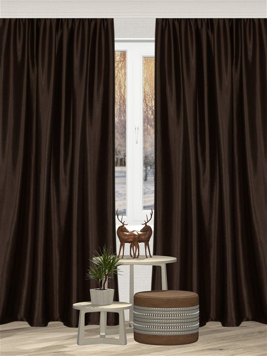 Шторы коричневые