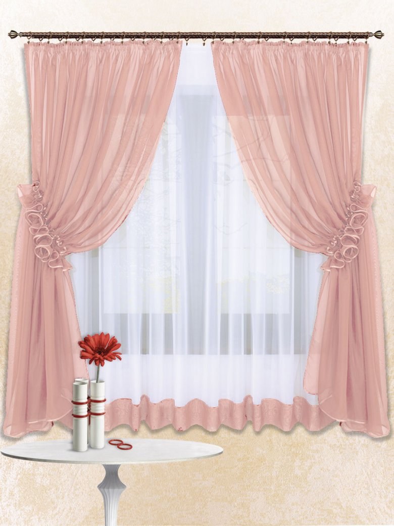 Комплект шторы и тюль "Луиза" 250*200 см, вуаль