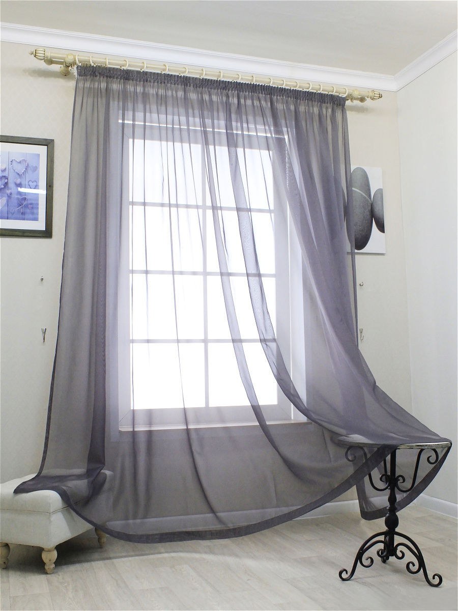 Тюль серого цвета