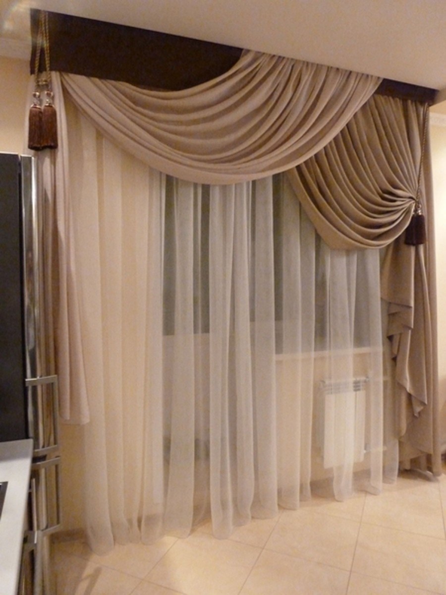 Шторы на одну сторону в гостиную