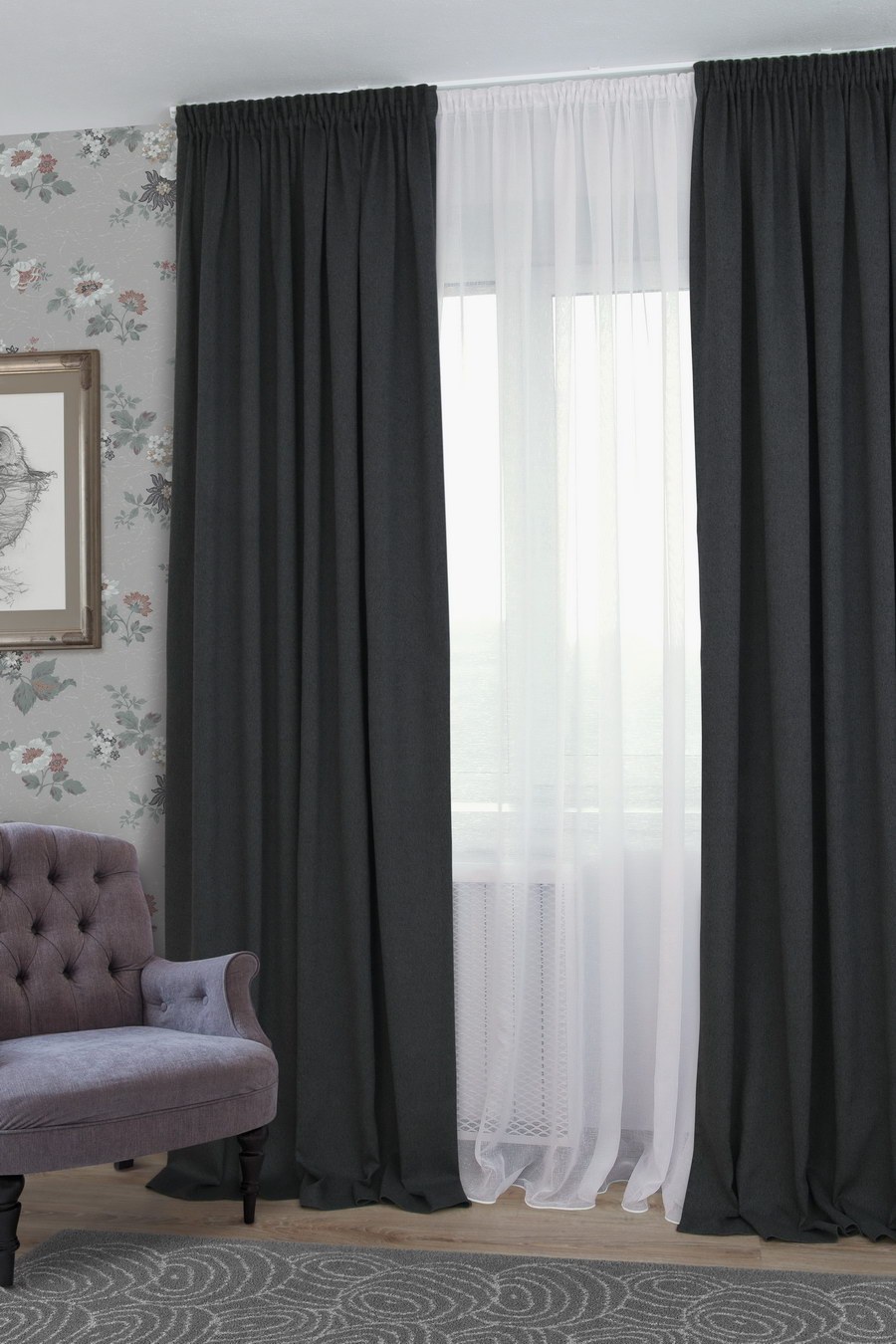 Шторы Виттера блэкаут графит