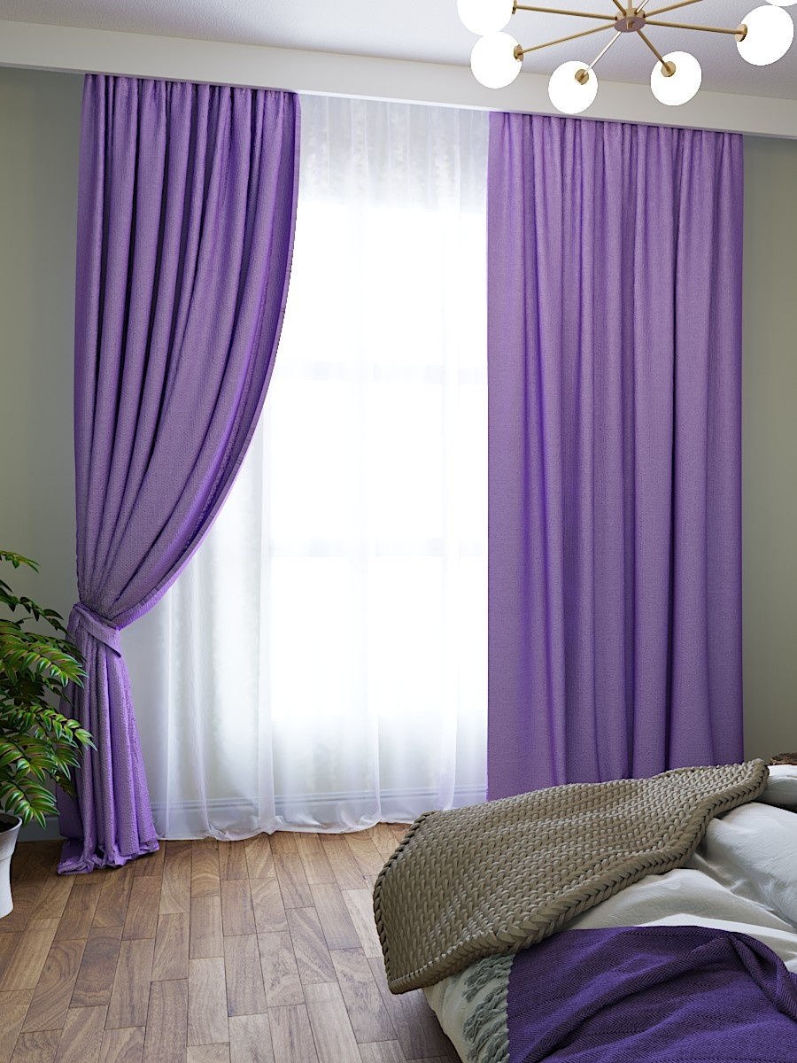Шторы блэкаут Алькор сиреневый