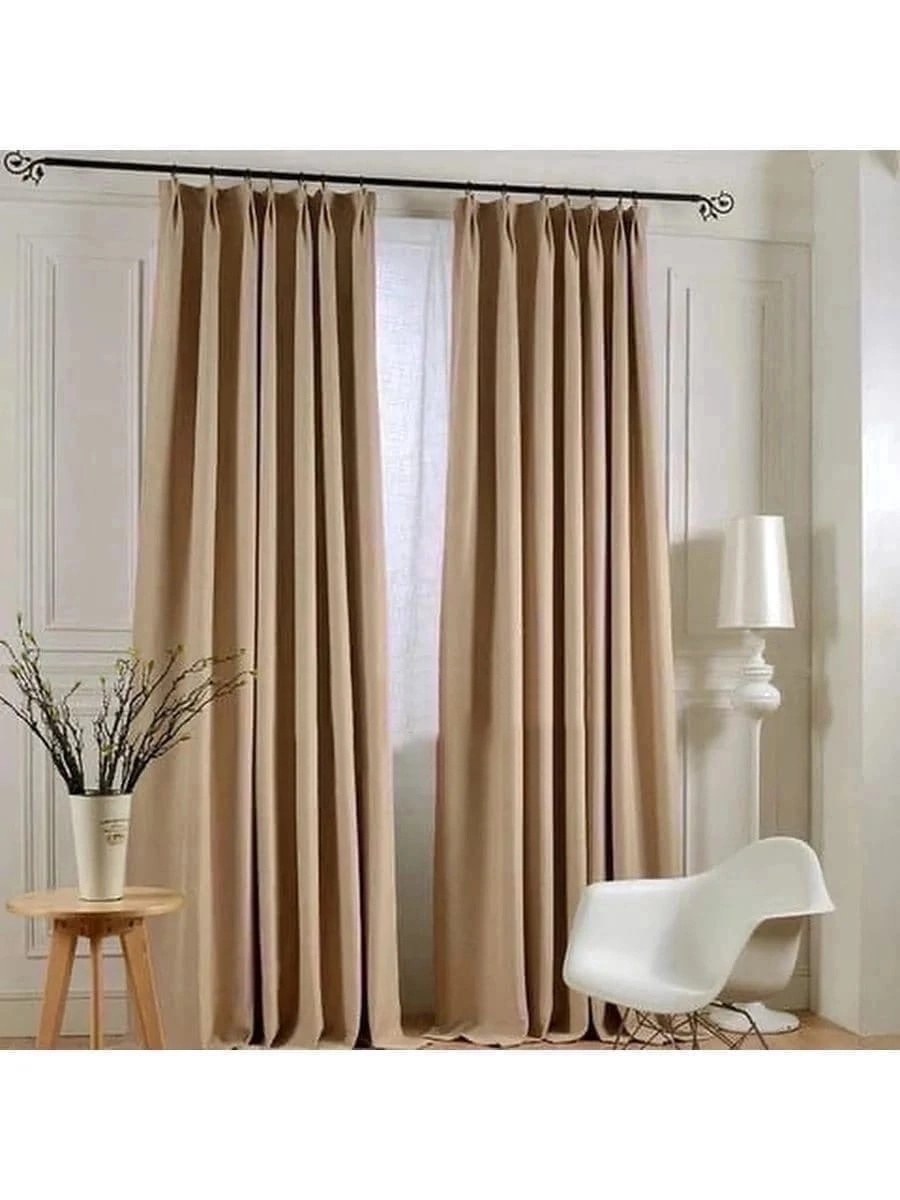 Шторы Blackout бежевые