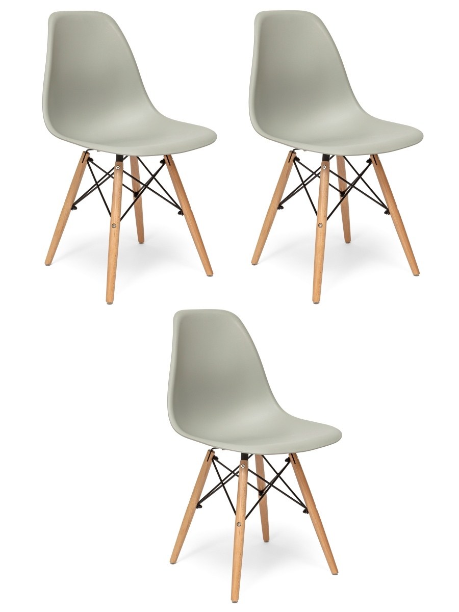 Стулья для кухни со спинкой с деревянными ножками в стиле Eames DSW