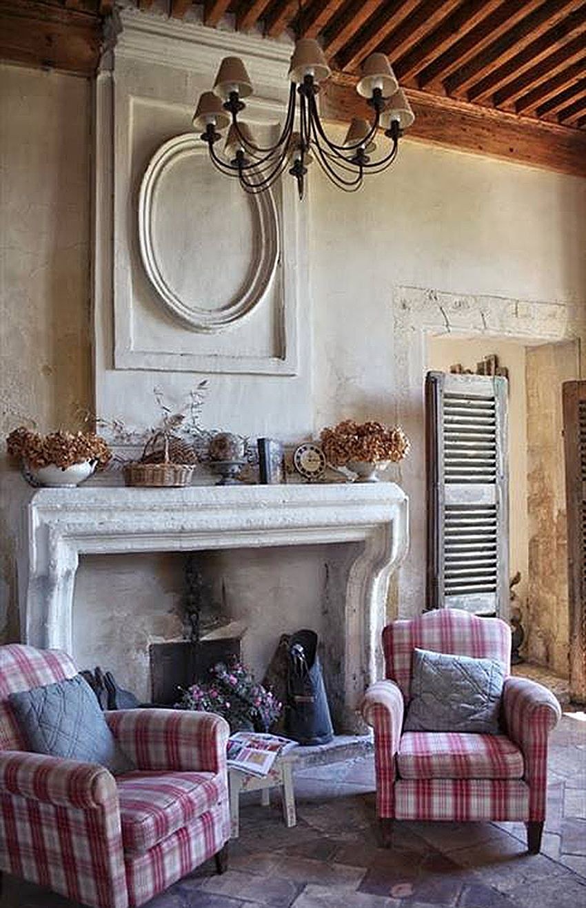 Камины в стиле французский Прованс