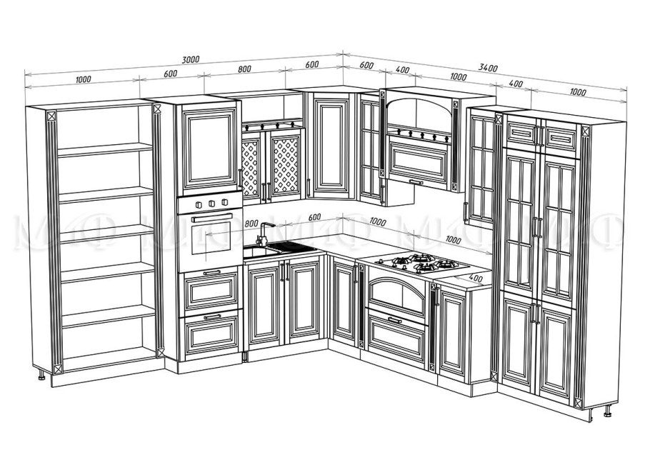 Кухня Престиж мебель миф160