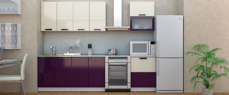 Кухня цвета баклажан