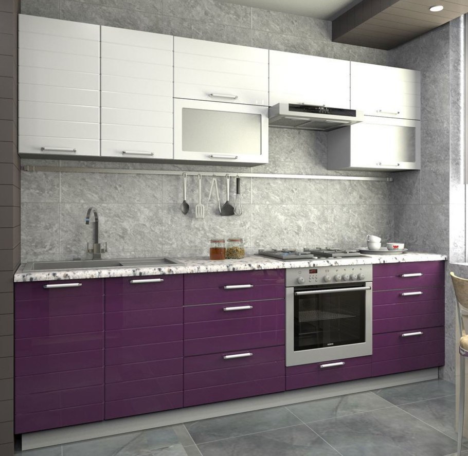 Кухня Линда гранат металлик