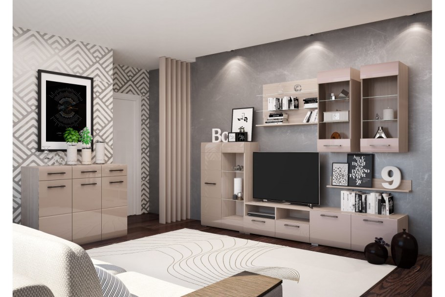 Гостиная Ненси-1 (ясень/какао глянец)