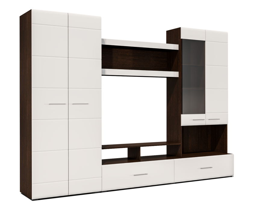 Гостиная Горизонт Нэнси-1 венге/белый глянец