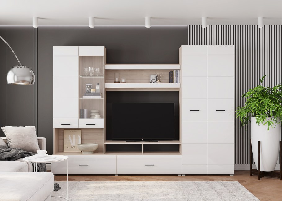 Гостиная 1 Ненси (Горизонт) ясень светлый