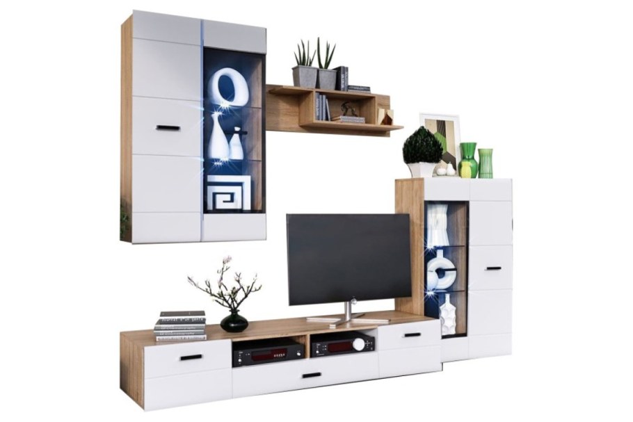 Гостиная Нэнси-1 венге белый глянец