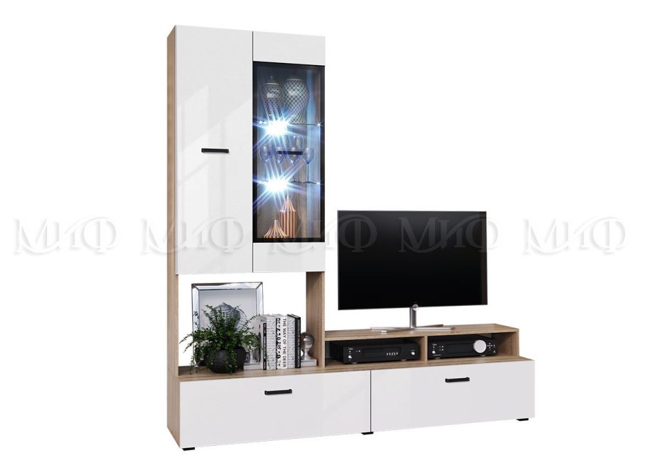 Тумба под ТВ "Нэнси New" (2 двери и 1 ящик)