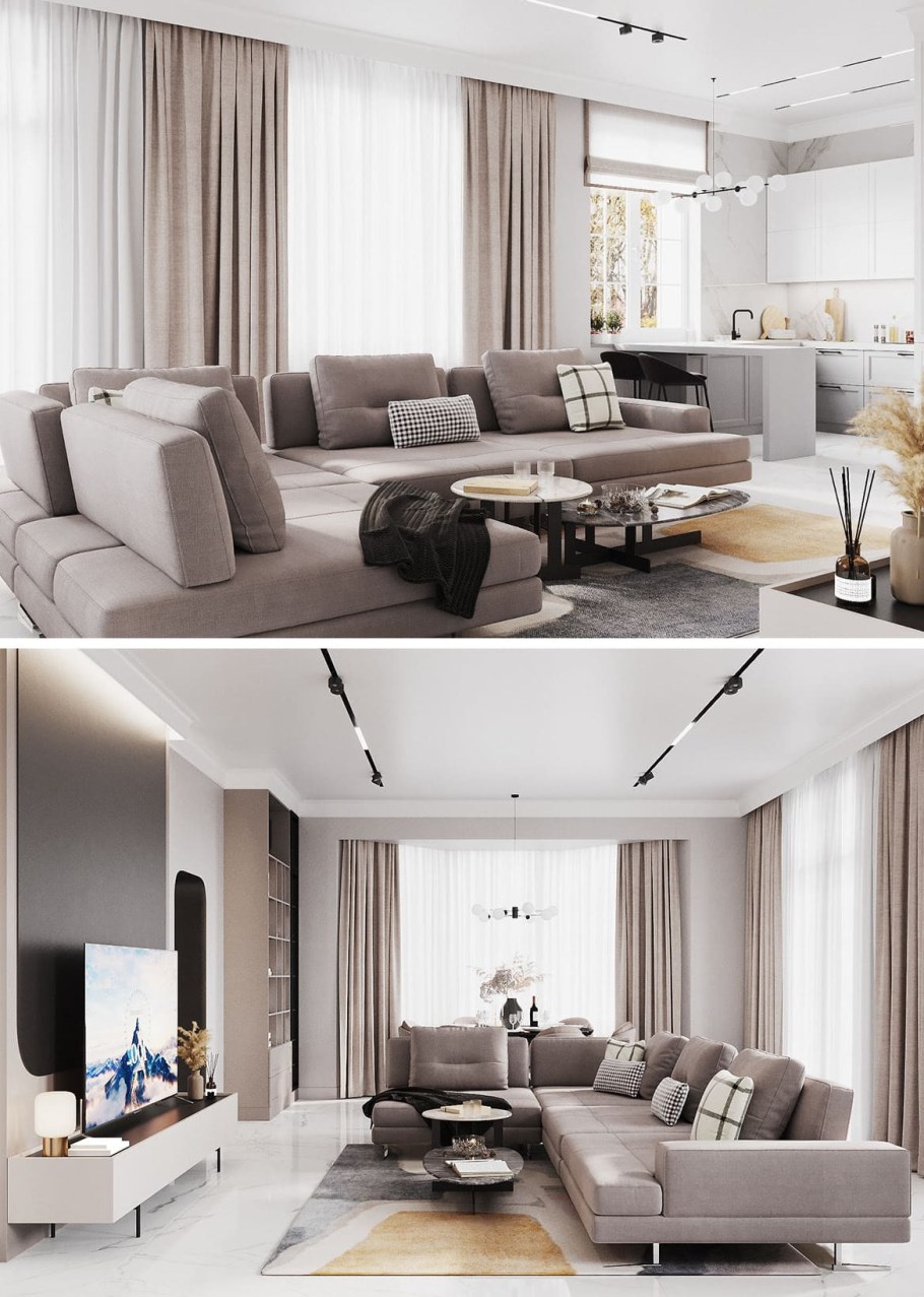 Модный интерьер гостиной