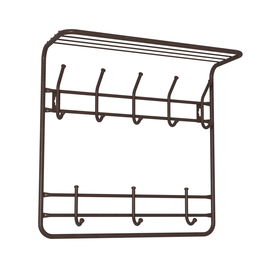 Вешалка ЗМИ настенная всп8 м 2-х ярусная 60см (медный антик)