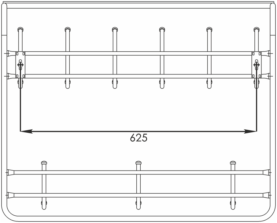 Вешалка ЗМИ настенная всп9 2-х ярусная 80см