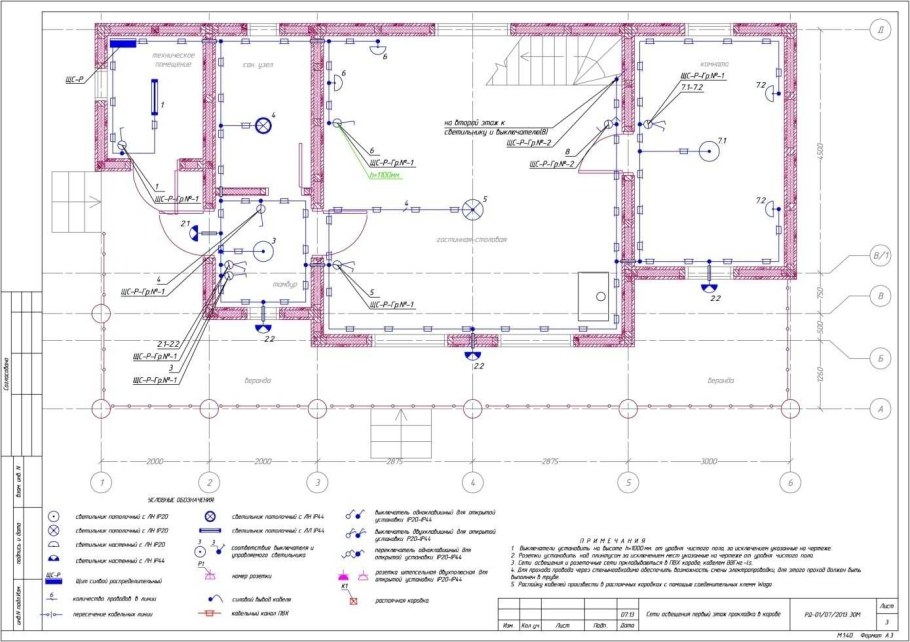 Схема монтажа электропроводки кабель
