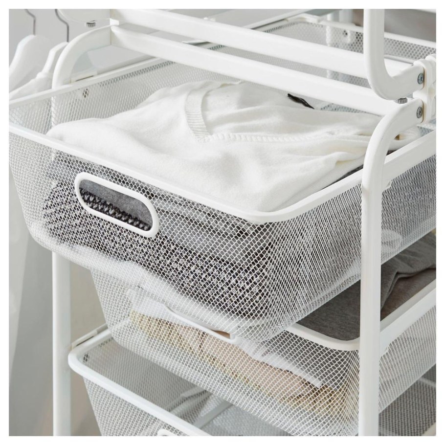 Рама, 4 сетчатые корзины, верхняя полка АЛЬГОТ, белый (41x60x72 см)