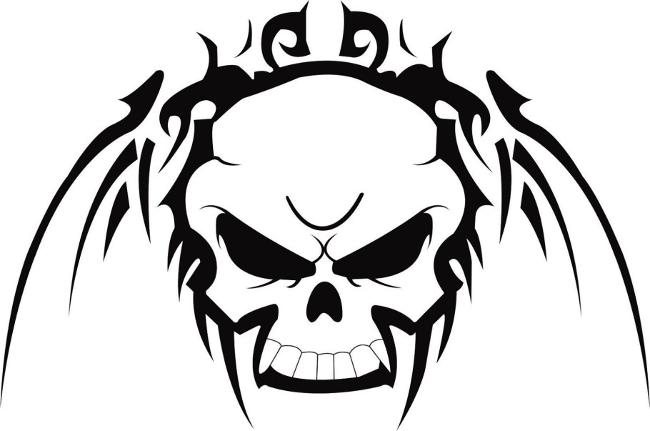 Трафареты для тату череп