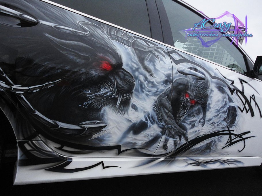 Аэрография черно белая