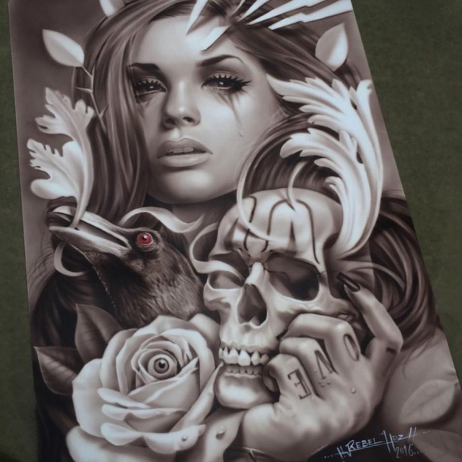 Тату эскизы аэрографии